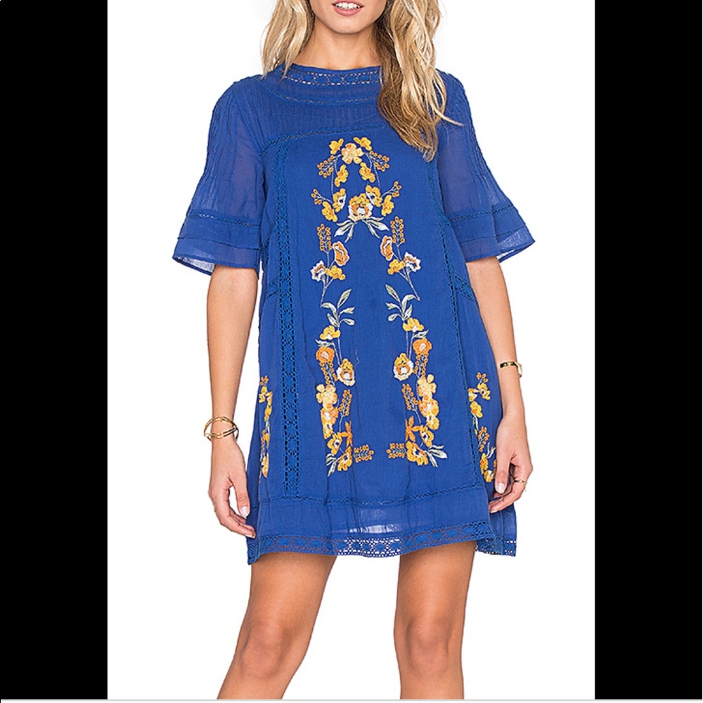 Free People perfectly Victorian dress in bluebird